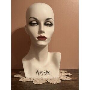 VTG Noriko Mannequin Head Bust Display Hat Jewelry Wigs Cosmetology